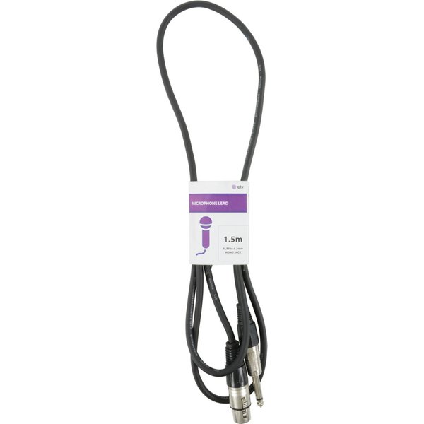 Qtx 190.085UK audio cable 1.5 m XLR (3-pin) 6.35mm Black