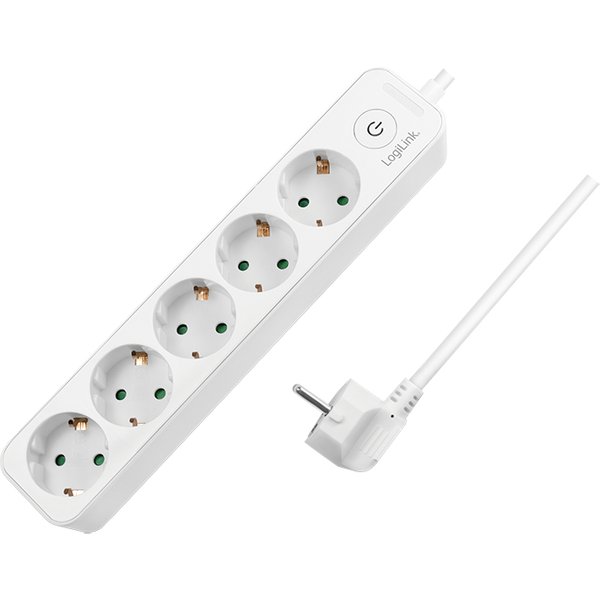 LogiLink LPS246 power extension 1.5 m 5 AC outlet(s) Indoor White