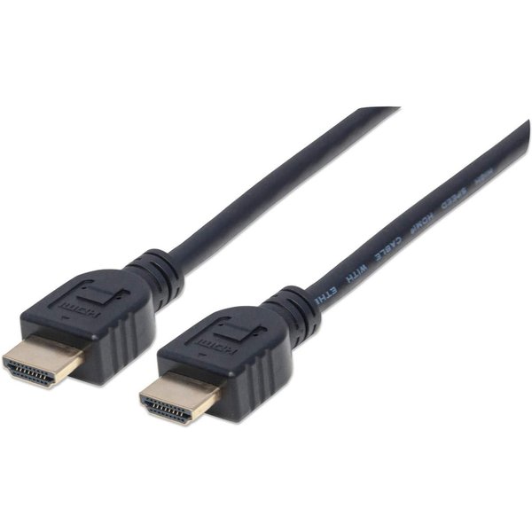 Manhattan HDMI 4K@60Hz Cable with Ethernet - CL3 rated, 1m, Suitable for In-Wall use, For ALL 4K & 1080p/HD uses - when upgrading now or have it ready for when you need it, Male to Male, Black, Ultra HD 4k x 2k, Lifetime Warranty, Premium High Speed