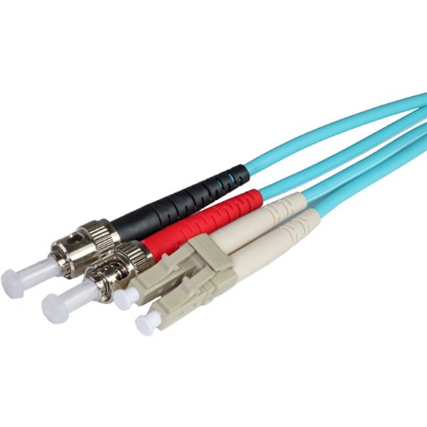 Cablenet 4m OM4 50/125 LC-ST Duplex Aqua LSOH Fibre Patch Lead