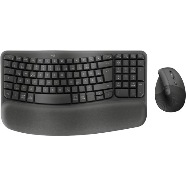 Logitech Wave Keys and Lift Combo keyboard Mouse included Universal Bl