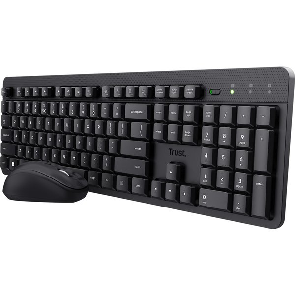 Trust Ody II Silent Wireless Keyboard and Mouse Deskset Black, Black