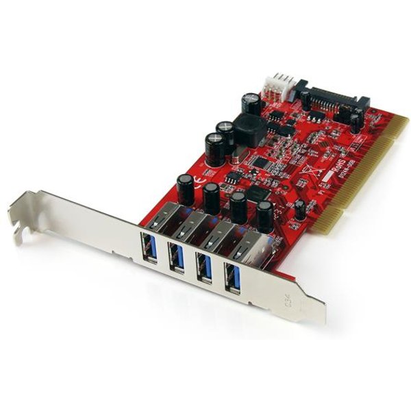 StarTech.com 4 Port PCI SuperSpeed USB 3.0 Adapter Card with SATA / SP