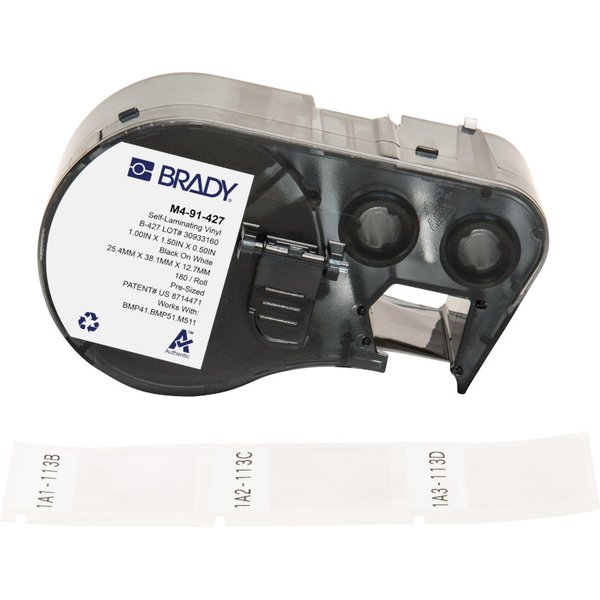 Brady M4-91-427 printer label Black. White Self-adhesive printer label