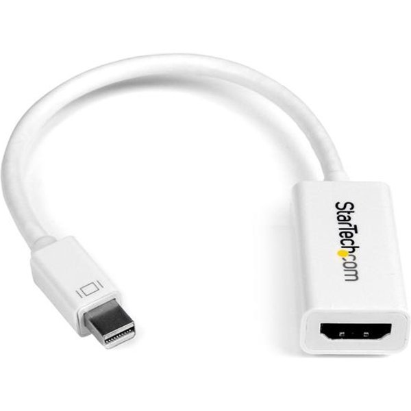 StarTech.com Mini DisplayPort to HDMI Adapter - Active mDP to HDMI Video Converter - 4K 30Hz - Mini DP or Thunderbolt 1/2 Mac/PC to HDMI Monitor/TV/Display - mDP 1.2 to HDMI Adapter Dongle - White