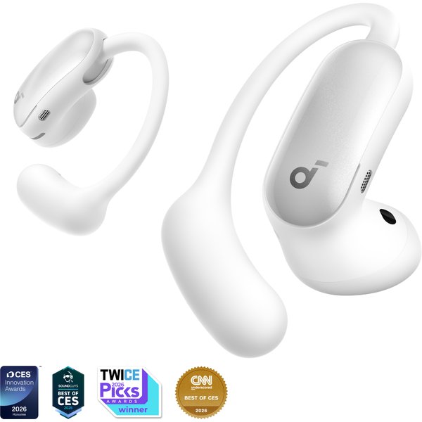 Soundcore AeroFit 2 Pro 2-in-1 Hybrid Earbuds. White