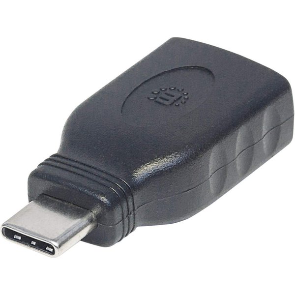 Manhattan USB-C to USB-A Adapter, Male to Female, 5 Gbps (USB 3.2 Gen1 aka USB 3.0), SuperSpeed USB, Black, Lifetime Warranty, Equivalent to USB31CAADG