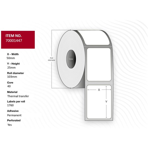 Capture 70001447 printer label White