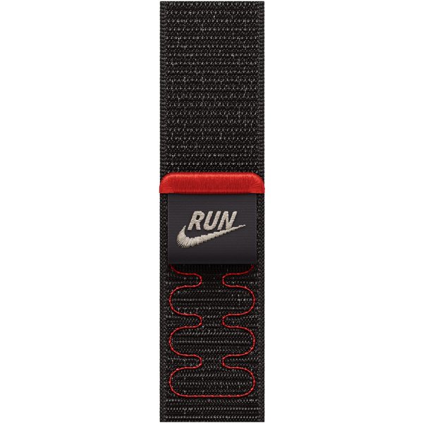 Apple Nike Sport Loop Band Black Nylon. Recycled polyester. Spandex