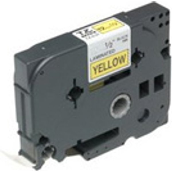 Brother Gloss Laminated Labelling Tape - 18mm. Black/Yellow label-maki