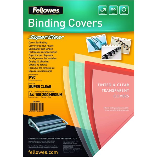 Fellowes 5376001 binding cover A4 PVC Transparent 100 pc(s)