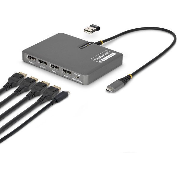 StarTech.com USB-C to Quad-Monitor Workstation Adapter. 4K 60Hz Displa