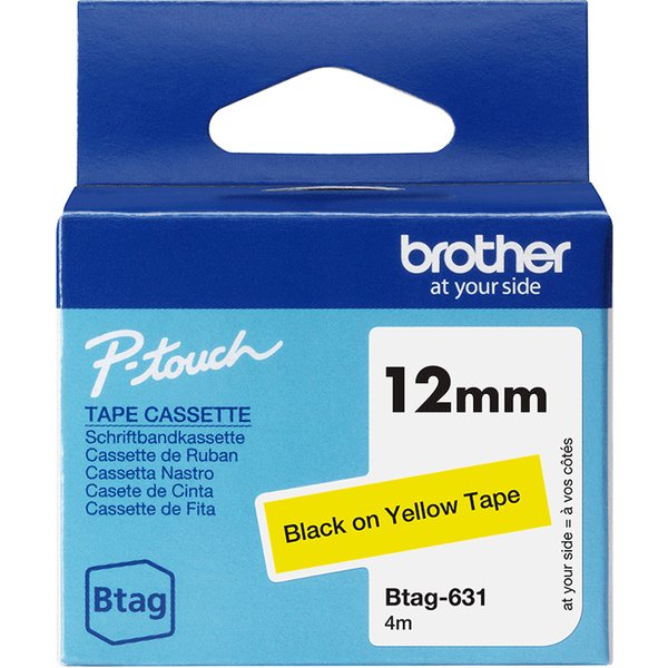Brother BTAG-631 label-making tape Black on yellow
