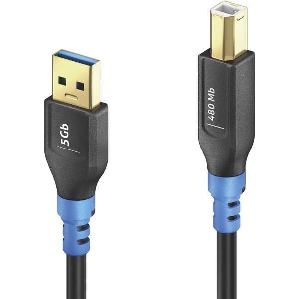 PureLink FI-U200-020 USB cable USB 2.0 2 m USB A USB B Black. Blue
