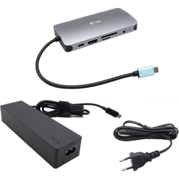 i-tec Metal USB-C Nano Dock HDMI/VGA with LAN + Charger 100W