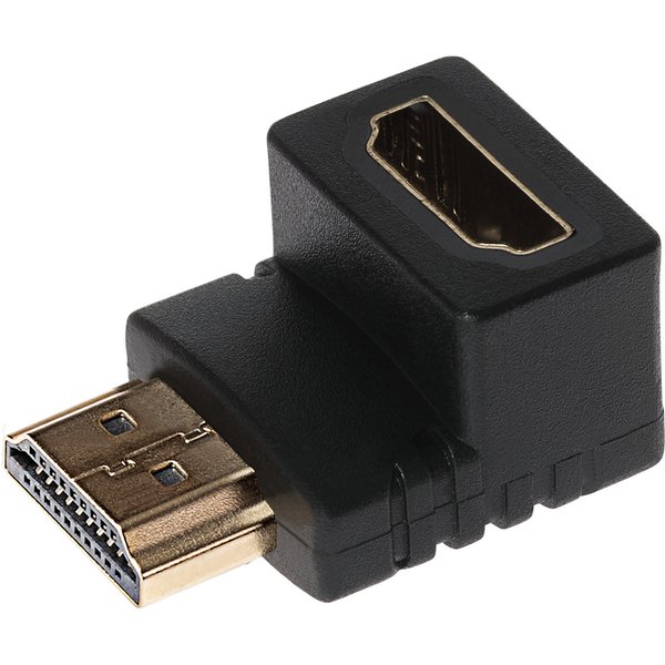 Maplin 90 Degree Fixed Angle HDMI Male to HDMI Female Adapter - Black