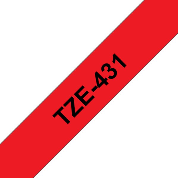 Brother TZE-431 DirectLabel black on red Laminat 12mm x 8m for Brother