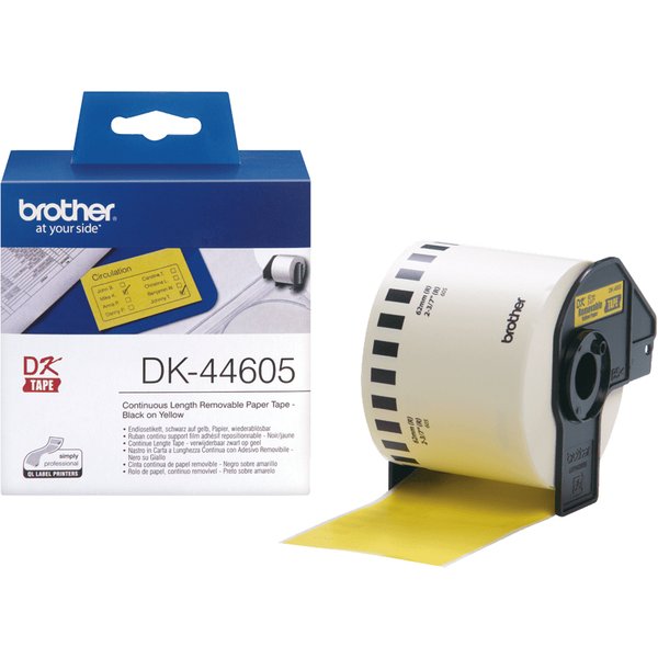 Brother DK-44605 DirectLabel Etikettes yellow Paper 62mm x 30.48m for