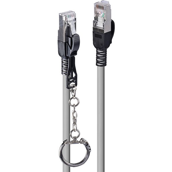 Lindy 5m Cat.6A S/FTP Locking Network Cable. Grey