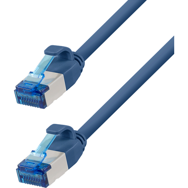 LogiLink Patch cable Cat.6A SLIM S/FTP LSZH. blue. 0.15 m. SlimLine