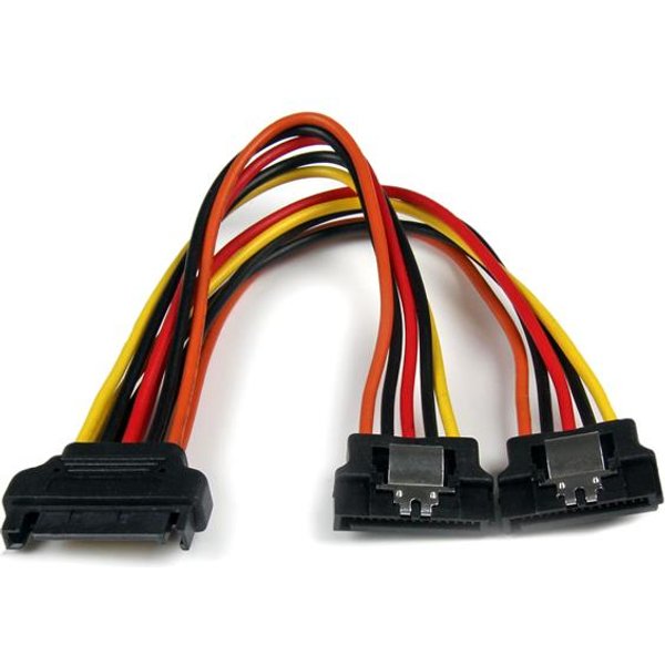 StarTech.com 6in Latching SATA Power Y Splitter Cable Adapter - M/F