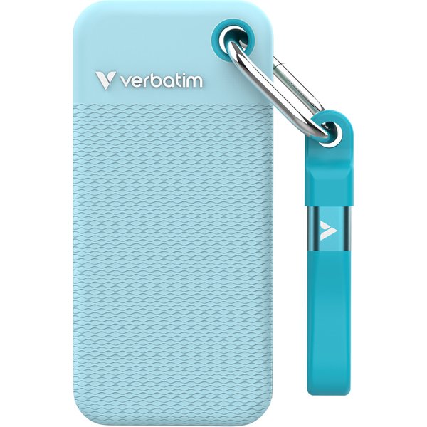 Verbatim Pocket SSD USB 3.2 Gen 2 128GB Polar Blue incl. two rubber sl