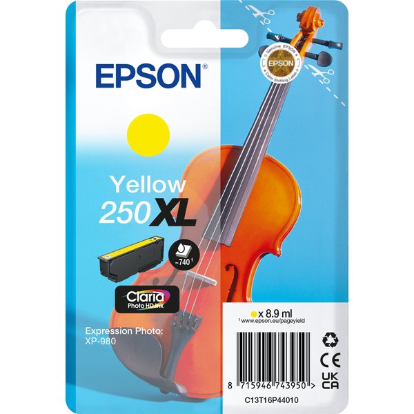 Epson C13T16P44010/250XL Ink cartridge yellow high-capacity. 740 pages