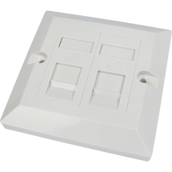 Cables Direct Single Cat6 Faceplate 2 Port outlet box White