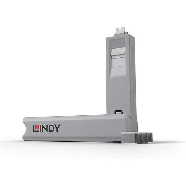 Lindy USB Type C Port Blocker Key - Pack of 4 Blockers. White