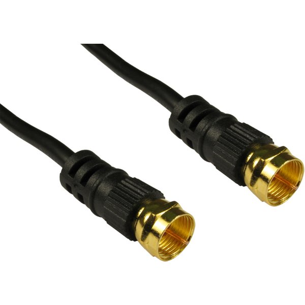 Cables Direct F M/M, 2m coaxial cable Black