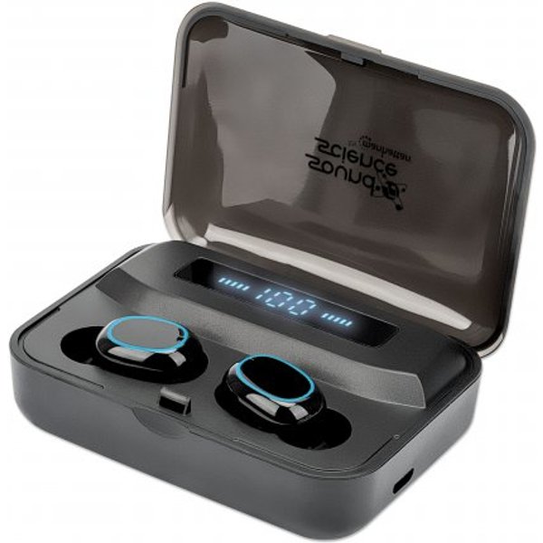 Manhattan Bluetooth In-Ear Headphones. Black. Microphone. Integrated C