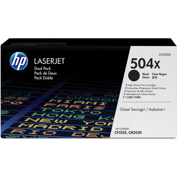 HP CE250XD/504X Toner cartridge black high-capacity twin pack. 2x10.5K