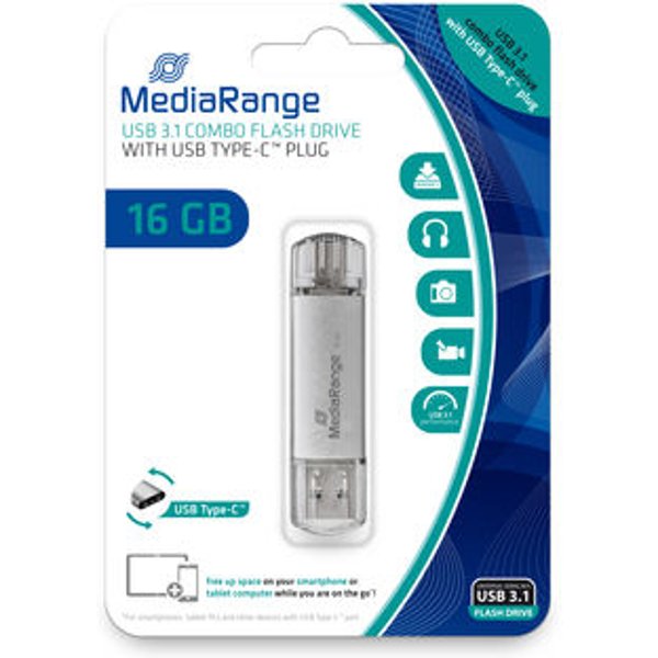 MediaRange MR935 USB flash drive 16 GB USB Type-A / USB Type-C 3.2 Gen