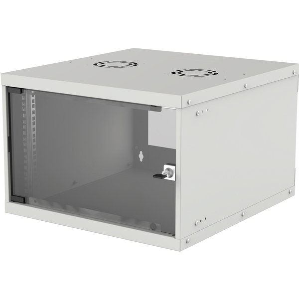 Intellinet 19" Network Cabinet - Wall Mount (Basic) 6U 400mm Deep Black Flatpack Max 50kg Usable Depth 340mm Glass Door Rack Parts for wall installation (eg screws and rawl plugs) not included