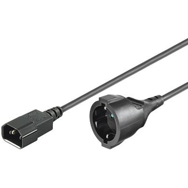 Microconnect PE130200 power cable Black 2 m C14 coupler Power plug typ