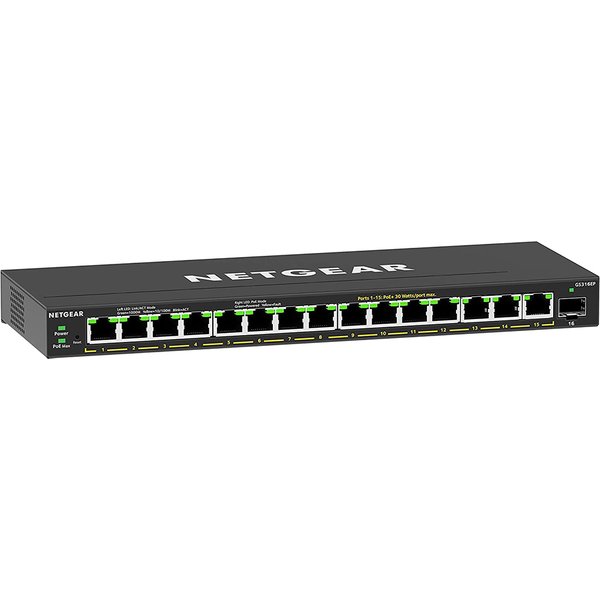 NETGEAR GS316EP Managed Gigabit Ethernet (10/100/1000) Power over Ethe