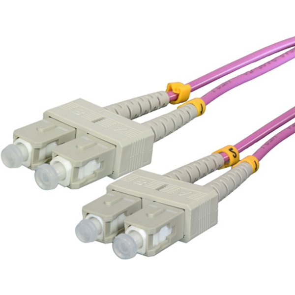 Cablenet 0.5m OM3 50/125 SC-SC Duplex Violet LSOH Fibre Patch Lead