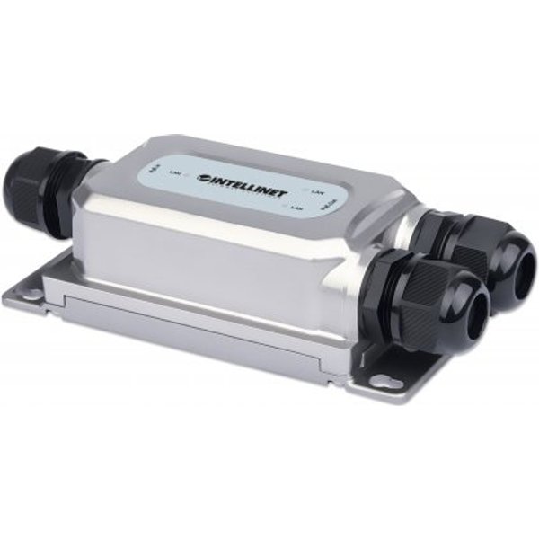 Intellinet 2-Port Outdoor Vandalproof Gigabit PoE++ Extender Two 30 W Ports Extends PoE up to 100 m (328 ft.) 60 W Power Budget IEEE 802.3bt (4PPoE) Compliant IP67 Waterproof IK10-rated Metal Housing