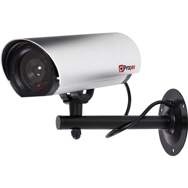 ProperAV Large Aluminium 23cm - Silver dummy security camera