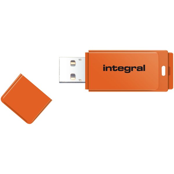 Integral 8GB USB2.0 DRIVE NEON ORNG