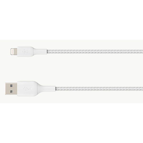 Belkin BoostCharge Braided Lightning to USB-A Cable 1 Metre White, none