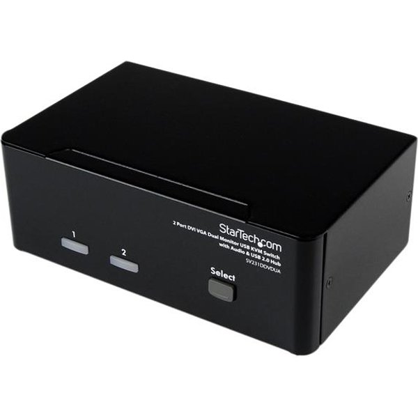 StarTech.com 2 Port DVI VGA Dual Monitor KVM Switch USB with Audio &am