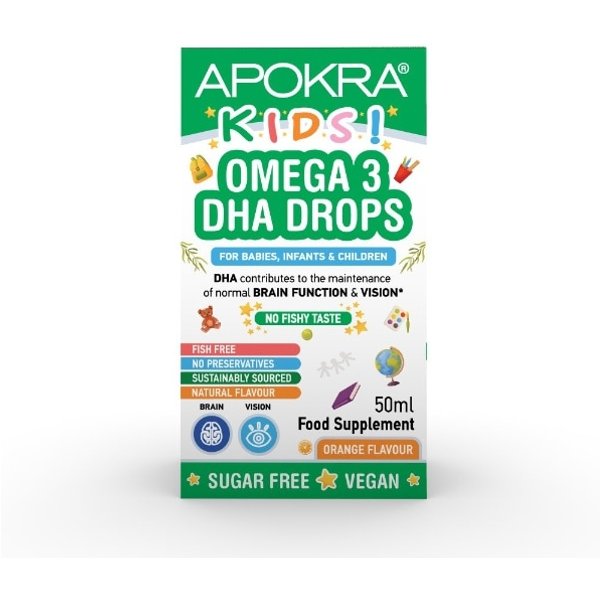 APOKRA Kids Vegan Omega 3 Dha Drops 50Ml