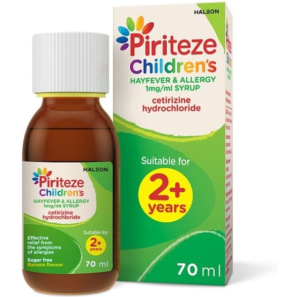 Piriteze Allergy Relief Syrup For Kids Aged 2+, 70Ml