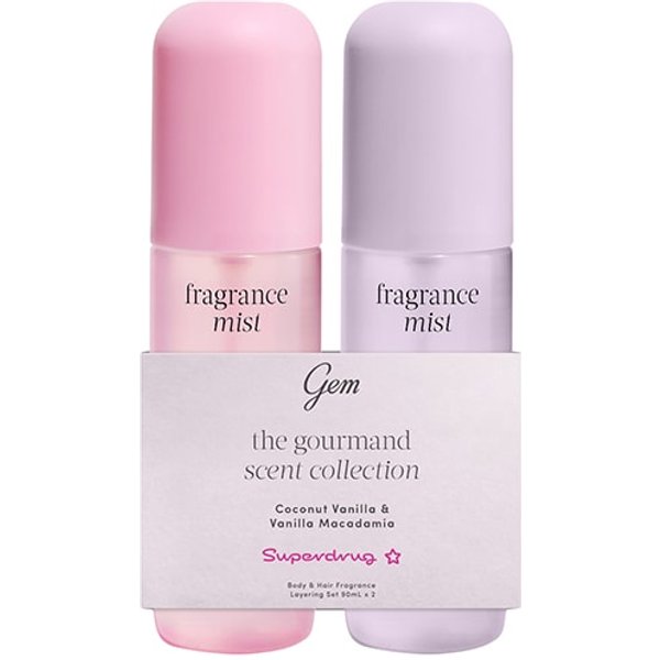 Gem Mists Body & Hair Coconut Vanilla 90Ml & Macadamia 90Ml