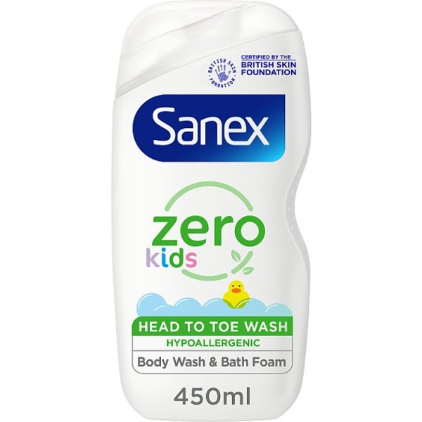 Sanex Zero % Kids Head To Toe Bodywash 450Ml