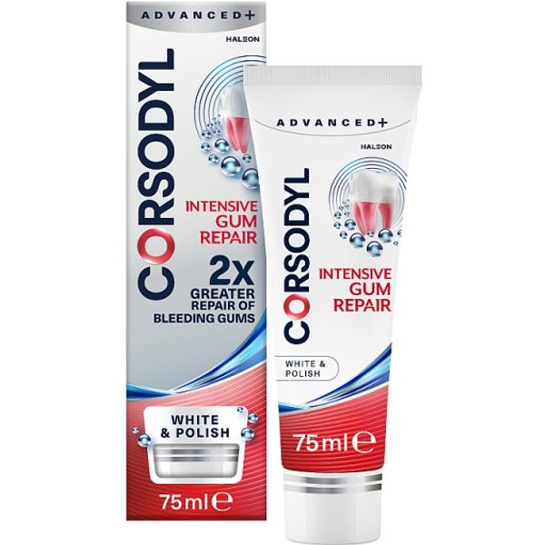 Corsodyl Intensive Gum Repair Toothpaste White & Polish 75ml