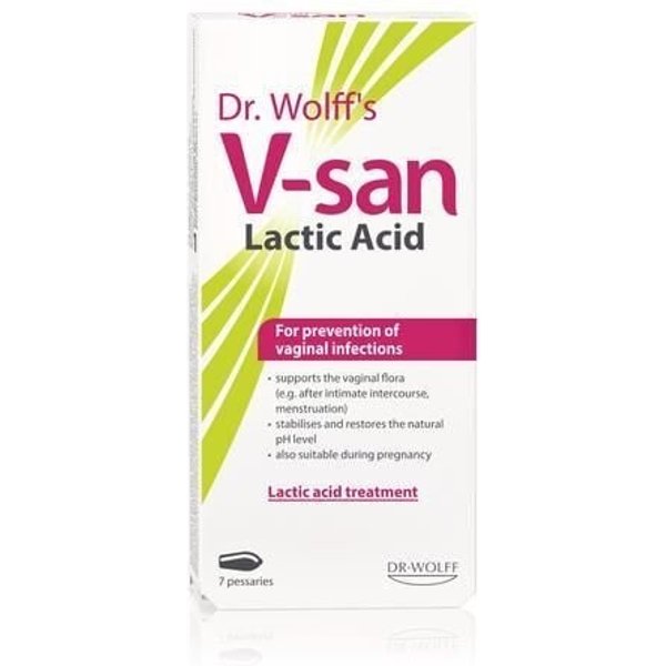 Dr Wolff's V-San Lactic Acid Pessaries (7 Pk)