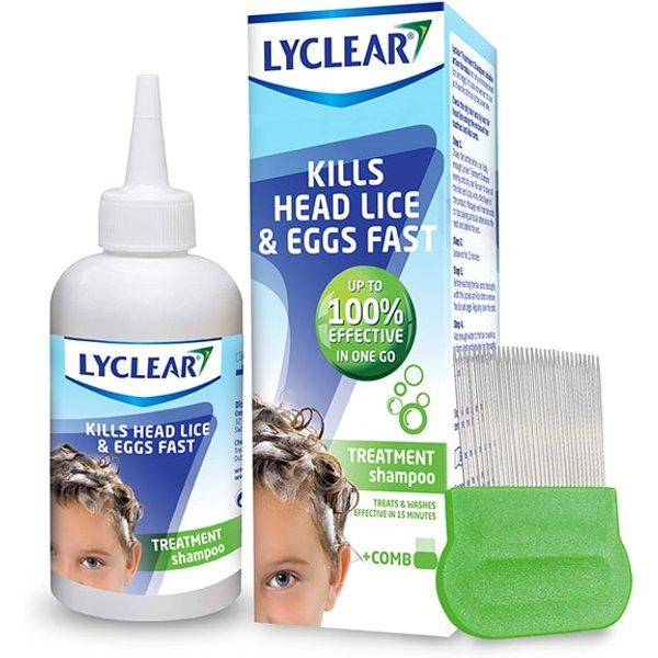 Lyclear Shampoo Head Lice Treatment and Comb 200ml