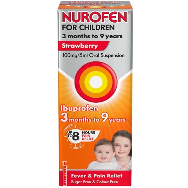 Nurofen for Children 3mths - 9yrs Ibuprofen Strawberry 100ml